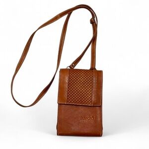 AGM Arte Gitana Mia Brown Leather Smartphone Wallet Crossbody Bag